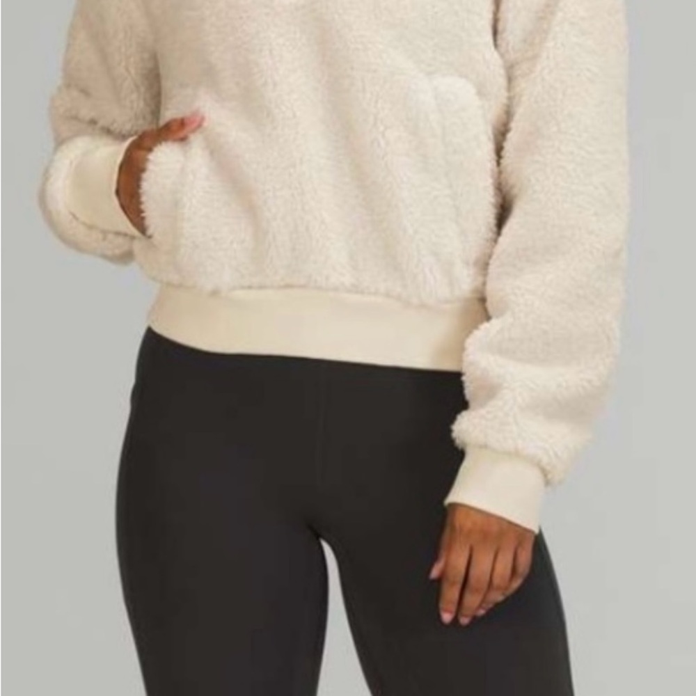 Lululemon textured white opal cropped Fleece Pullover